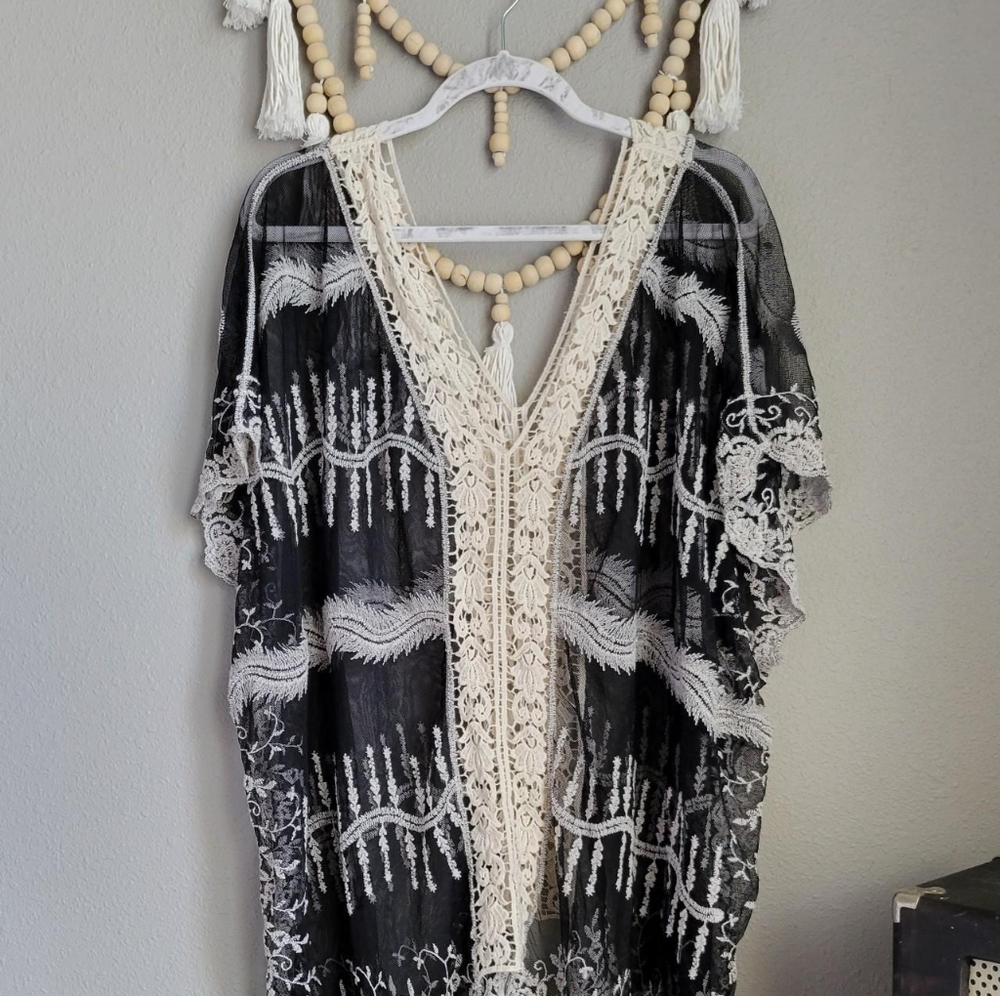 Sheer Caftan Top/swim cover